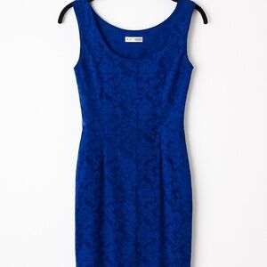 Cache Royal Blue Floral Midi Dress